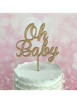 “OH BABY” WOODEN CAKE TOPPER