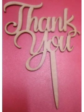 “THANK YOU” WOODEN CAKE TOPPER