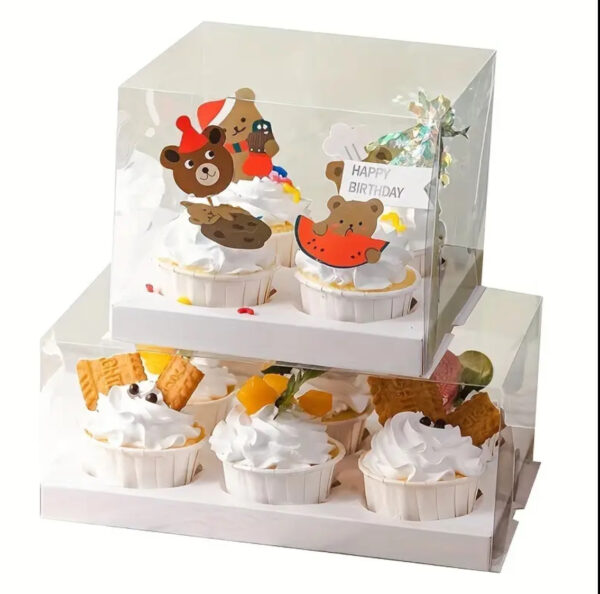 4 CUPCAKE PVC BOX WITH INSERT
