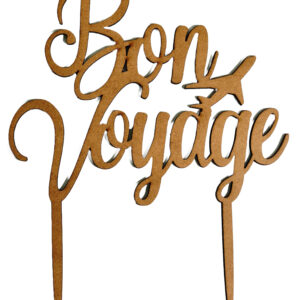 “Bon Voyage” Wooden Cake Topper