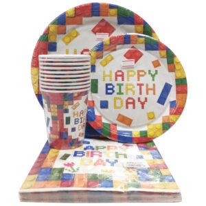 LEGO HAPPY BIRTHDAY PAPERPLATE SET (40PC SET)