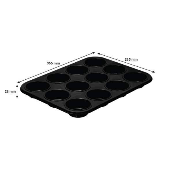 MUFFIN PAN 12 CUP, (355X265X28MM) - Image 2