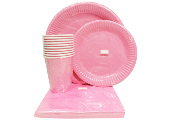 LIGHT PINK PAPERPLATE SET (40PC)
