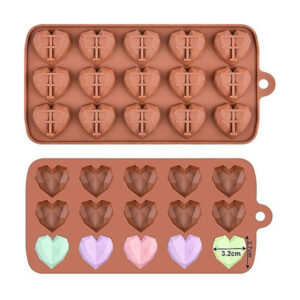 MINI GEOD HEART MOULD 12 CAVITY