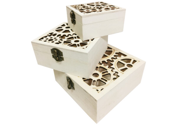 WOODEN COG BOX (SET OF 3) - Image 2