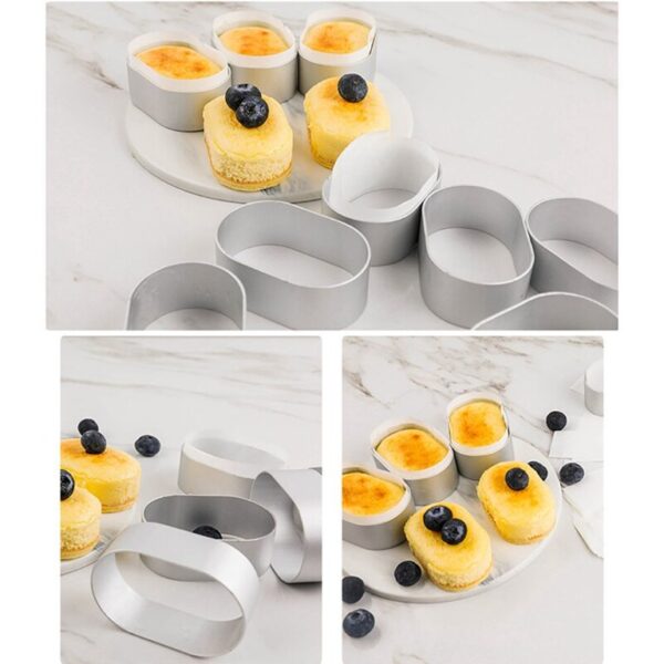 OVAL AlUMINIUM CHEESE CAKE MOULD/CUTTER/STAMP (10PC) - Image 3