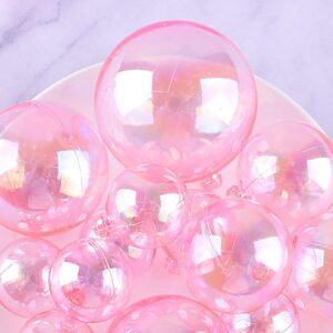 CLEAR PINK FAUX BALLS PACK OF 10