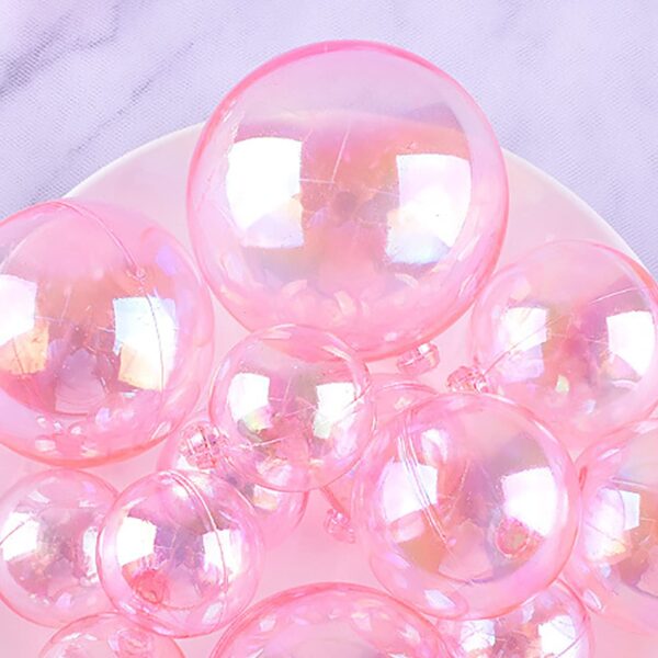 CLEAR PINK FAUX BALLS PACK OF 10