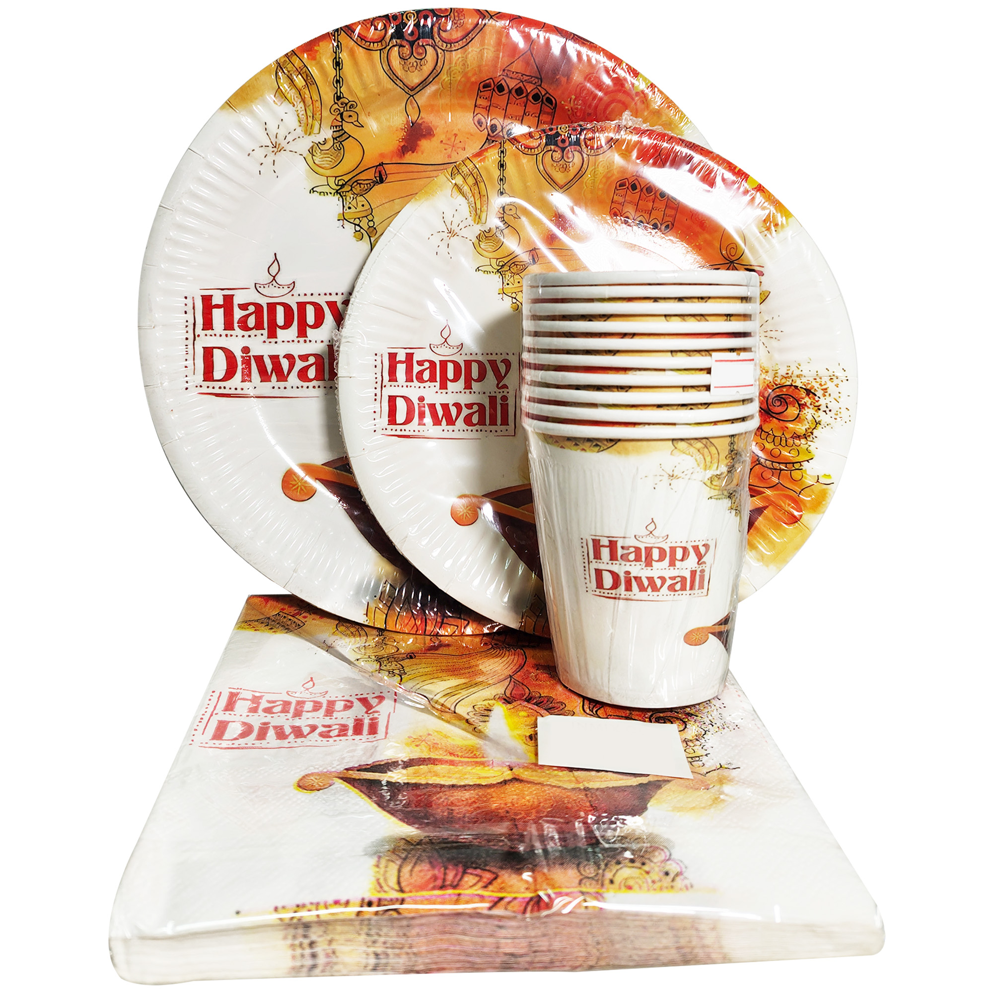 HAPPY DIWALI PAPERPLATE SET (40PC)