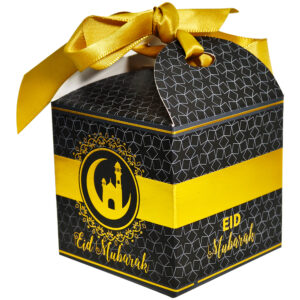 EID BOX BLACK & GOLD WITH RIBBON (25PC)