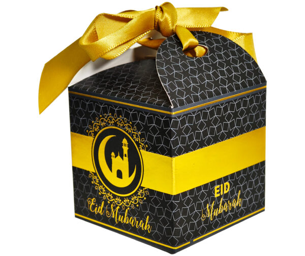 EID BOX BLACK & GOLD WITH RIBBON (25PC)