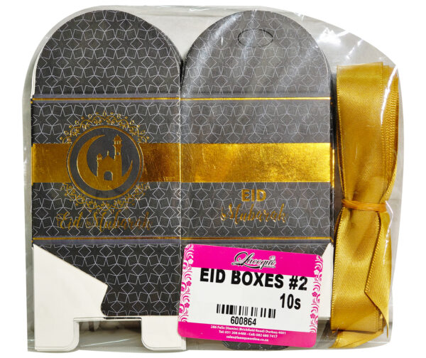 EID BOX BLACK & GOLD WITH RIBBON (25PC) - Image 2