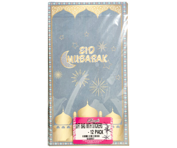 EID MUBARAK GIFT BAG WITH STICKERS (12 PACK)