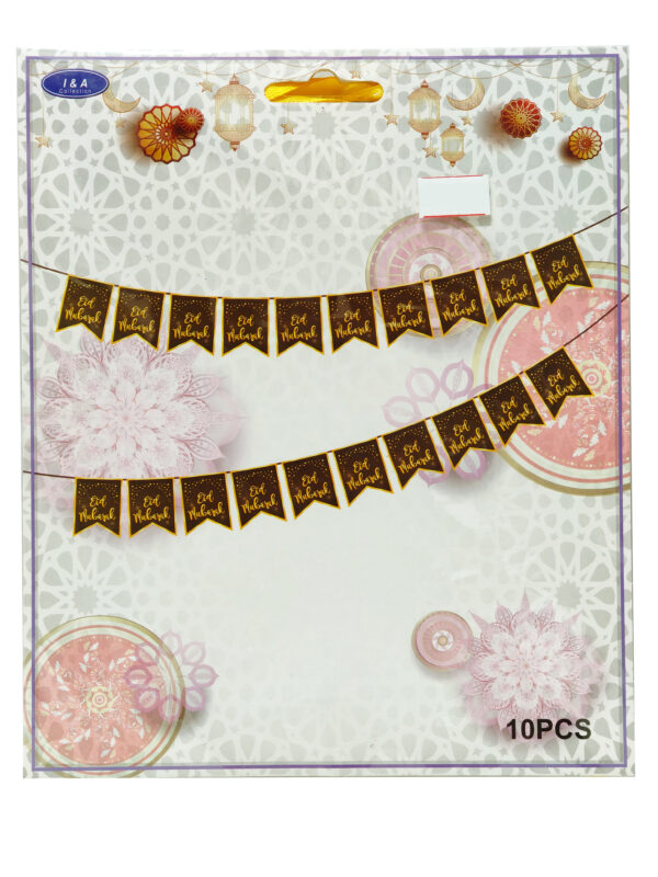 EID MUBARAK BANNER BLACK & GOLD) (10PC)