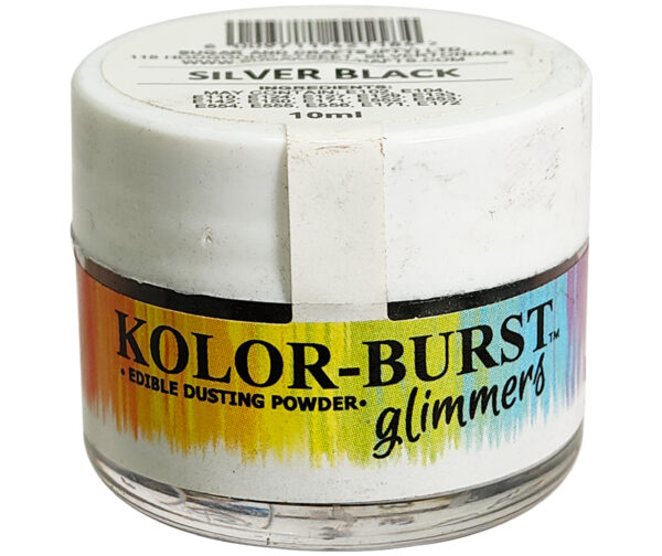 KOLOR BURST SILVER BLACK EDIBLE DUSTING POWDER 10ML