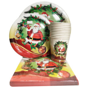 SANTA CLAUS PAPERPLATE SET (40PC)