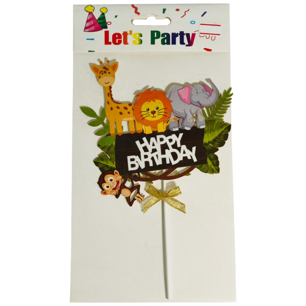CAKE TOPPER HAPPY BIRTHDAY ANIMALS CARDBOARD SET