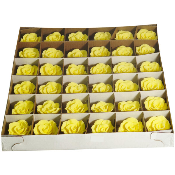 EDIBLE YELLOW DECORATIVE ROSES (36 PER BOX) - Image 2