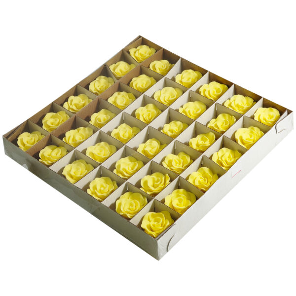 EDIBLE YELLOW DECORATIVE ROSES (36 PER BOX)