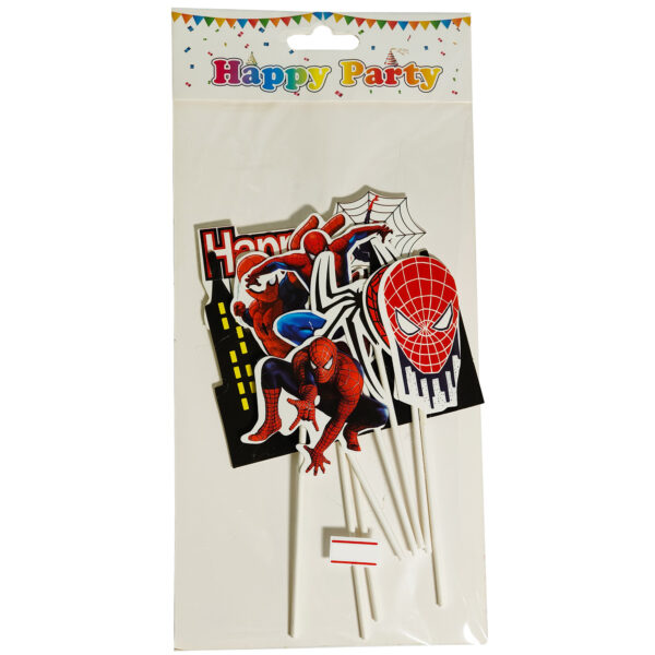 CAKE TOPPER HAPPY BIRTHDAY SPIDERMAN CARDBOARD SET