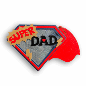 “Super dad” Cardstock Shimmer Cake Topper (Stick included)