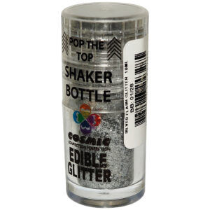 COSMIC SILVER FLASH POP TOP SHAKER BOTTLE EDIBLE GLITTER 10ML
