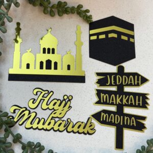 CARDSTOCK HAJJ MUBARAK CAKE TOPPER