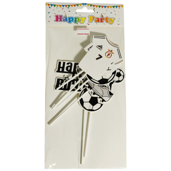 CAKE TOPPER HAPPY BIRTHDAY FOOTBALL PLAYER CARDBOARD SET
