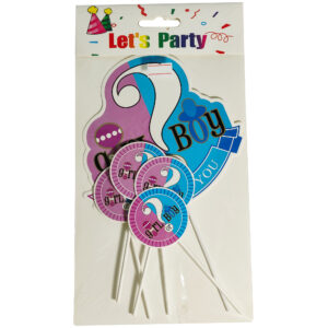 CAKE TOPPER GIRL OR BOY CARDBOARD SET