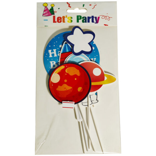 CAKE TOPPER HAPPY BIRTHDAY PLANETS CARDBOARD SET