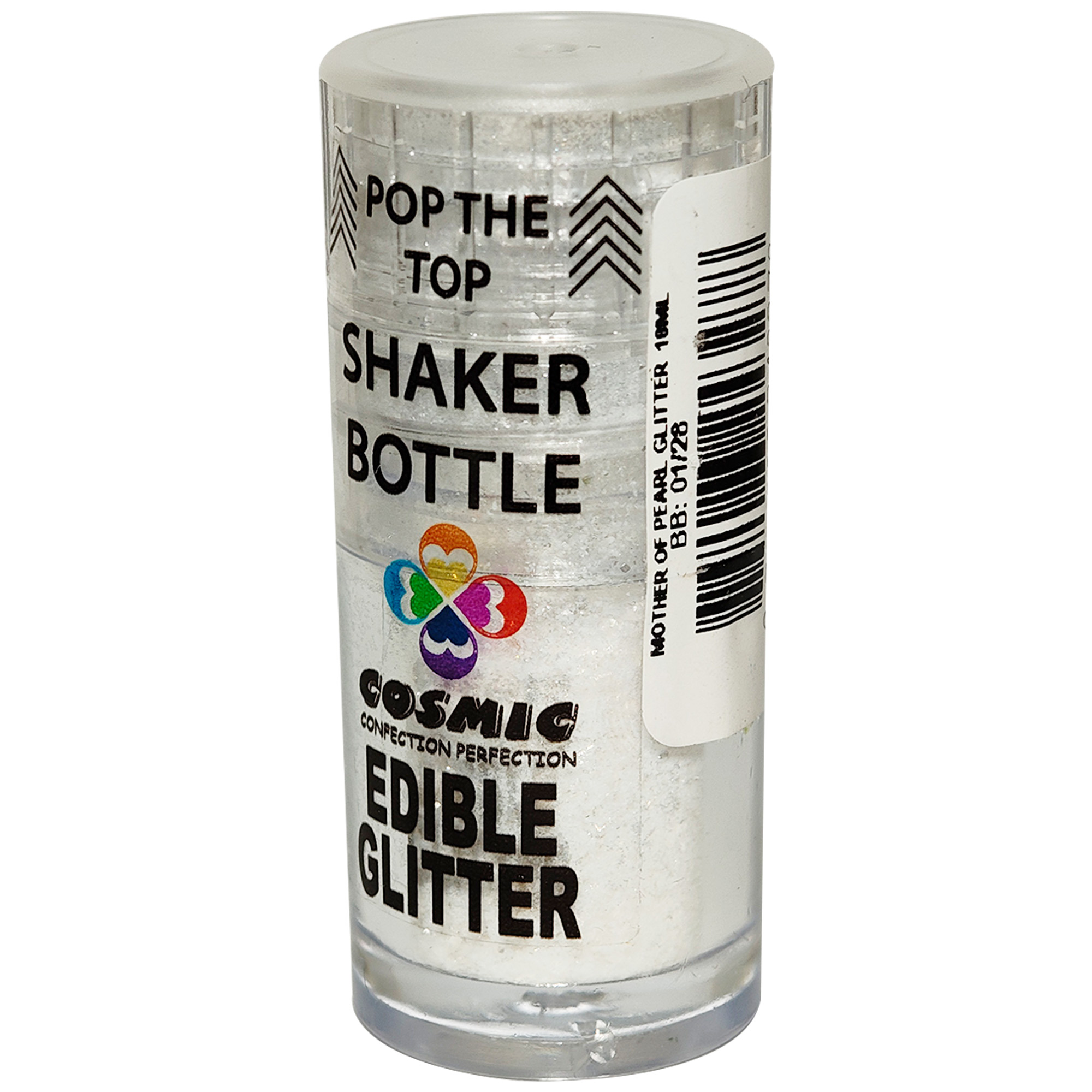 COSMIC MOTHER OF PEARL POP TOP SHAKER BOTTLE EDIBLE GLITTER 10ML